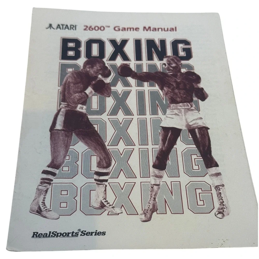 Atari 2600 Boxing Game Manual RealSports Series 1988 Vintage Video Game Booklet